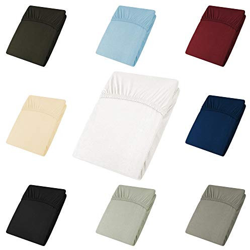 CelinaTex Active Topper Spannbettlaken 90x200-100x200 cm Schnee weiß Baumwolle Bettlaken Jersey Laken