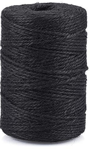 KINGLAKE 100m Black String Twine, 2mm Jute Garden Twine Craft String for Crafts, Gift wrapping,Gardening,Packing,Christmas Decoration