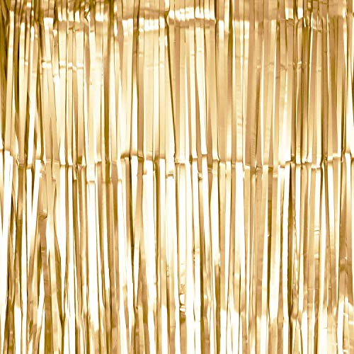 Oblique Unique® Lametta Vorhang 100x200 cm für Weihnachten Silvester Geburtstag Party Feier Fasching Karneval Dekoration Blau Gold Bronze Grün Silber - wählbar (Bronze (matt))