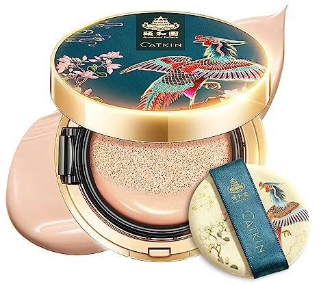 CATKIN SUMMER PALACE Foundation for Mature Skin, Full Coverage Foundation with Lightweight and Breathable Formula, Refillable Cushion, 13g*2