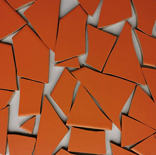 MOSALI Fliesenbruch Mosaik, Orange-Rot K460, 1 kg | Frostfest, Für Mosaikarbeiten, Deko & kreative Projekte, Für draußen und drinnen, ca. 30×30 cm Verlegefläche