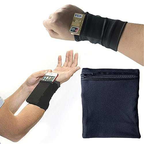 Handgelenkstasche Sporttasche für das Handgelenk Handgelenkstasche Joggen Arm klein Sporttasche schwarz Wristband Armbandtasche Handytasche Joggen für Lauftasche,Geldbörse,zum Radfahren,Handykarten