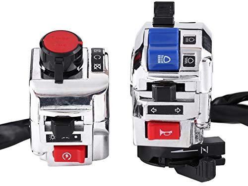 Fydun Auto Schalter 1 Paar Universal 7/8 Zoll Motorrad Lenker Horn Blinker Licht Start Kontrollschalter Weiß