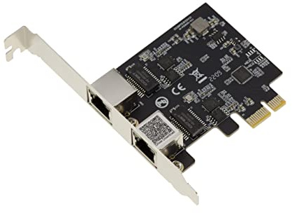 KALEA-INFORMATIQUE PCIe 2.5 LAN Dual Gigabit Ethernet-Karte 10 100 1000 2500 1G 2.5G 2 RJ45-Ports. Mit Realtek RTL8125 Chipsatz.
