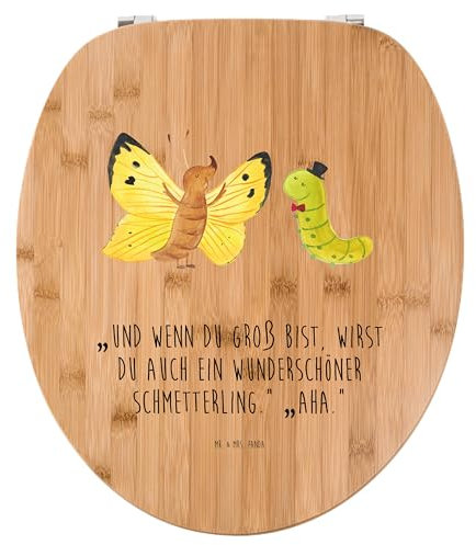 Mr. & Mrs. Panda Motiv WC Sitz Raupe Schmetterling - Geschenk, Tiere, Tiermotive, Toilette, Gute Laune, Schönheit, Toilettendeckel, Klobrille,