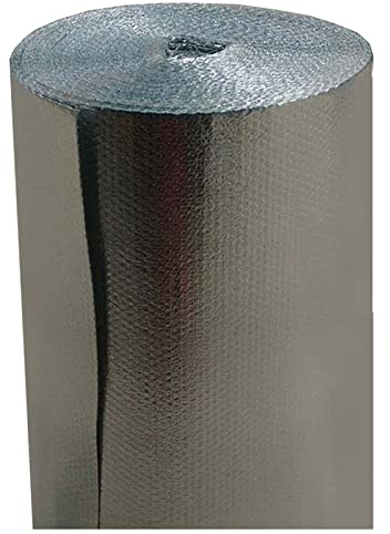 Double Bubble Reflective Foil Insulation Thermal Barrier Self-Adhesive Aluminium Foil Membrane for Walls Floors Roofs Insulating Wrap Foil Insulation Radiator Heat Reflective Bubble ( Size : 1x10m )