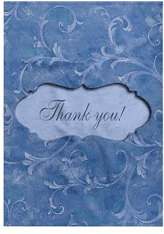 3dRose Beverly Turner Design - Leaf Design Blue Thank You - Towels (twl-17483-2)