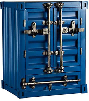 Aufbewahrungsschrank Moderner Industrieschrank aus Metall, 2 Türen/mit Schublade, Schlafzimmer, Küche, Esszimmer, Keller, Garage, Schrank (Color : Blue, Size : 50x38x65cm)