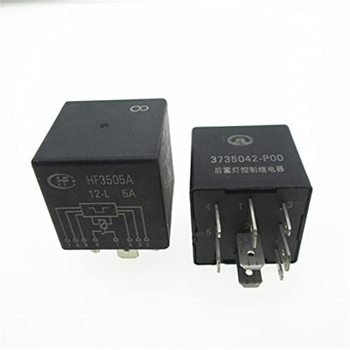 CAR Auto Relay Nebelschlussleuchten-Steuerrelais HF3505A 12-L 5A 3735042-P00 HF3505A-12-L HF3505A-12-L-5A 8PIN (Size : 5PCS)