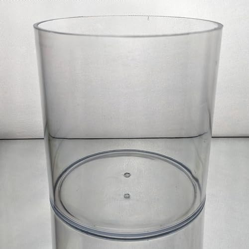 Acrylic Cylinder Vases - 15cm or 24cm - Vases for Flowers, Candles, and Succulents - Modern and Stylish. (1 Vase, 14.5cm x 15cm Clear)