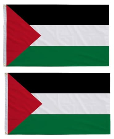 Pandiui23 Drapeau Palestinien - Lot de 2, 150 x 90 cm QAZQWdRV4F3