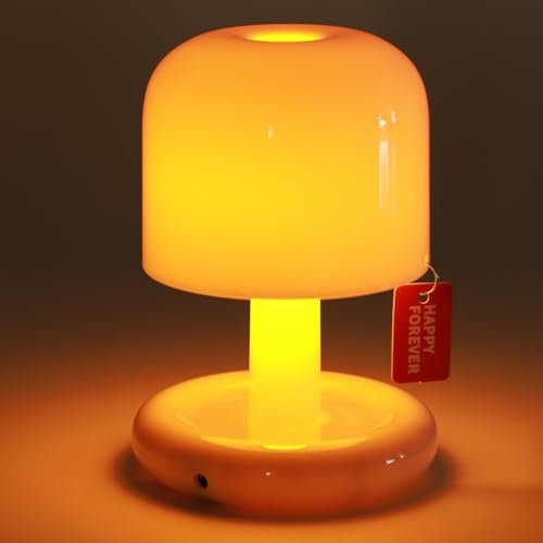 Miawtro Mushroom Lamp, Mini Lamp with Induction Design 330mah Battery, Mushroom Table Lamp for Hotel Bedroom Bedside Living Room Decoration Gift Valentine's Day