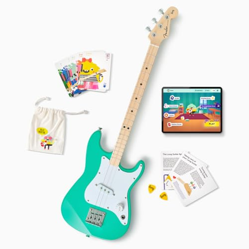 Loog X Fender Stratocaster grn 3-saitige Kindergitarre