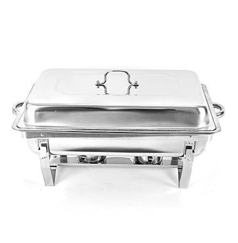 unkonwcy Chafing Dish Starter Set di scaldavivande in acciaio inox, set di contenitori per alimenti e buffet e coperchi professionali, set di contenitori per calore e catering Rechaud Dishes KTV Party