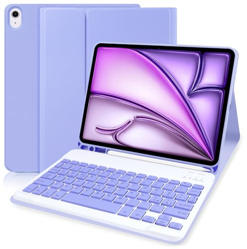 Teclado iPad Air 11 2024 (M2)(Modelos: A2902/ A2903), funda con italiano QWERTY Teclado compatible con iPad Air 5a 2022 (A2588/ A2589/ A2591)/ 4ª generación 2020 10.9 (iPencil no incluido)