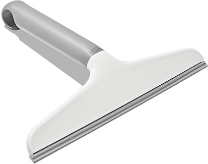 OXO Good Grips Multi-Use Squeegee with Hook – Flexible Silicone Blade for Streak-Free Drying – 25 cm Wide – Non-Slip Handle – Ideal for Shower Glass, Mirrors, Tiles & Windows