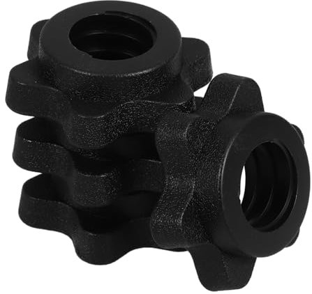 iplusmile 4pcs Universal Dumbbell Locking Nuts 2.5cm Black Plastic Hex Barbell Self-Locking Collars for Household Fitness Equipment