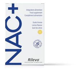 Rilevo Nac+ N-acetilcisteina 600mg 14 Stick Pack da 4 g Integratore Antiossidante, Sintesi del Glutatione, Proprietà Difese Immunitarie, Mucolitico Fluidificante Gusto Limone