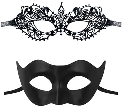 2 stycken Venetianska Parmasker, Venetiansk Mask Kvinna, Spetsmasker, Karneval Mascara, Halloween Ansiktsmask, För Halloween, Karneval, Cosplay, Maskerad