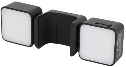 Denash Actionkamera -LED -Fülllicht mit Dual -Lampe -Design, Passt für Taschen 3, USB C Wiederaufladbare Magnetische Hilfslicht -Anhaftung für Vlogging, Anpassbare Helligkeitsstufen