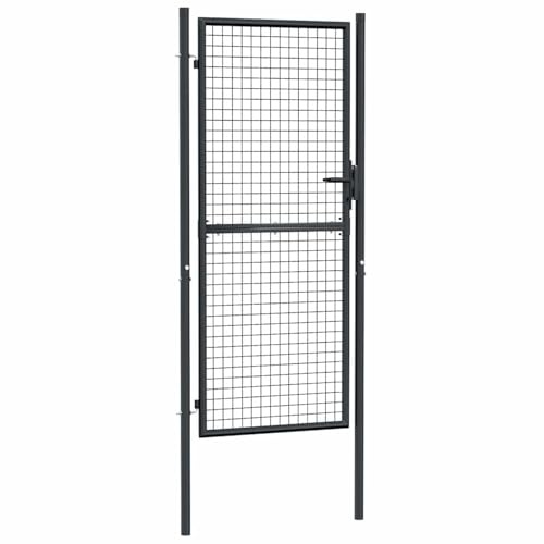 Gecheer Mesh garden gate galvanized steel 100 x 250 cm gray Model145775 Home Fence