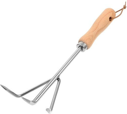 MOTHNUR Rastrillo Pequeño de Acero Inoxidable para Jardinería Herramienta Multifunción para Plantar Aflojar y Deshierbar Estrechos para y Cuidado de Plantas