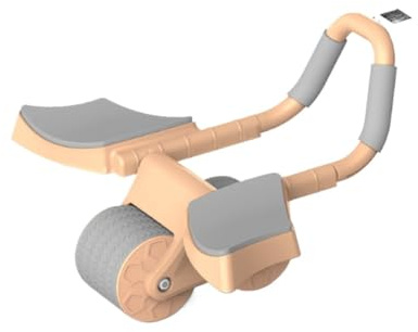2-in-1 Bauchmuskelroller mit Plankenstütze und Ellenbogenschonern, automatisches Rückprall-Trainingsrad, 48 cm/30 cm