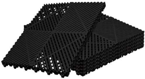 PAX-Floor Klickfliesen Garage 40x40 cm 98er Set 15,68m² (Schwarz)