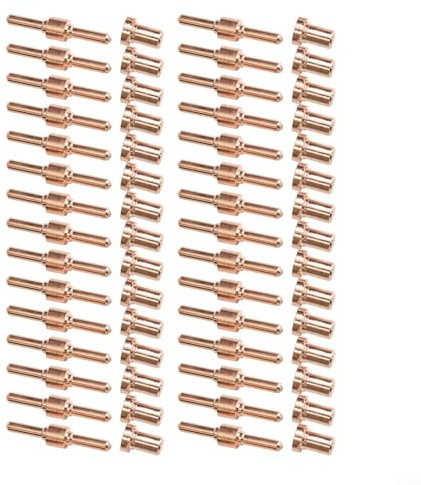 HEBEOT 60-teiliges Plasmaschneider-Verbrauchsmaterial-Set für PT-31 LG-40 Schneidbrenner, inklusive 30 Kupferelektroden und 30 Kupferdüsen, 40 A, geeignet für Metallschneiden bis zu 12 mm Dicke