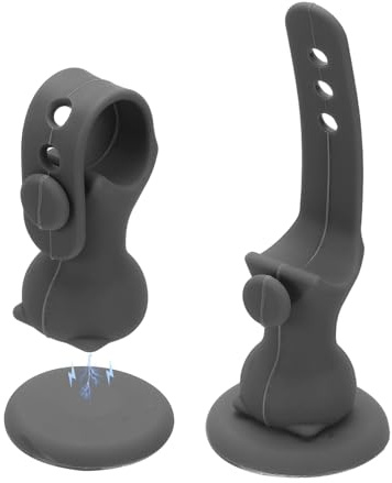 PATIKIL 2 Pcs Door Catch Magnetic Stopper, Silicone Door Stopper Adjustable Handle Bumper Pads for Wall Mount Home Bathroom Bedroom Shower Room Toilet Resistance Silent, Dark Gray