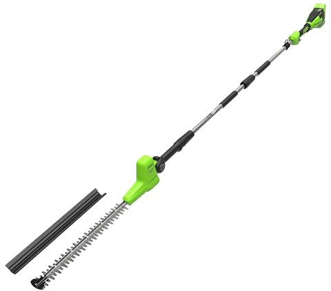 Greenworks 40V Tagliasiepi ad Asta con Albero Divisibile, Lame a Doppia Azione 51cm, Taglia Rami Spessi Fino a 28mm, Testa Rotante di 112.5°, 3200SPM, SENZA Batteria e Caricabatterie PH40B01-01