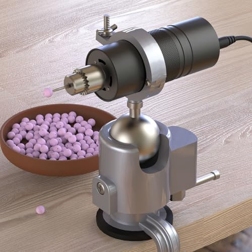 Lucidatrice per tornio per legno, kit di attrezzi professionale da tavolo con regolazione continua della velocità e accessori completi per la lucidatura delle perline e la foratura rotativa