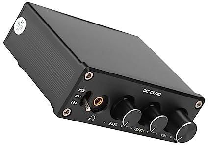 Tomantery Décodeur AC Q3 PRO DAC avec Amplificateur de Casque pour écouteurs 3.5MM, Décodage Haute Performance pour le Divertissement à Domicile (Noire)