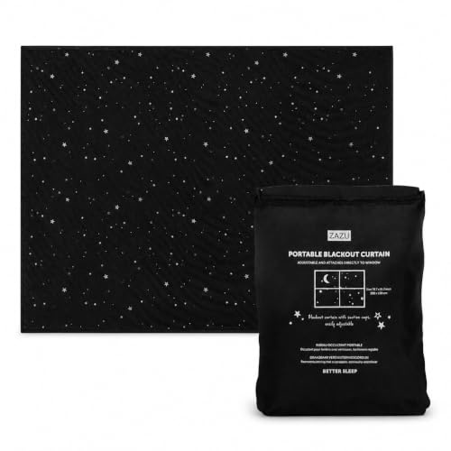 ZAZU Tenda oscurante portatile con ventose, tenda oscurante da viaggio, per la cameretta dei bambini e neonati, 200 x 130 cm