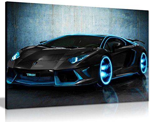 Lamborghini Aventador Tron Canvas Wall Art Picture Print (24X16)