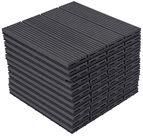 Lestarain Balkonfliesen WPC Fliesen, 30x30 cm bodenfliesen Outdoor, klickfliesen für Balkon Garten, klicksystem, 11 Stücke für 1m²