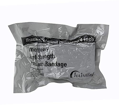 ASA TECHMED 5 Pack Emergency Trauma 4 Israeli Style Bandage, Combat Military Style Battle Wound Dressing First Aid IFAK