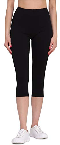 Bellivalini Leggings Donna 3/4 in Viscosa BLV50-148 | Vita elastica, tessuto morbido e vestibilità aderente con copertura alla caviglia per outfit quotidiani, casa e tempo libero