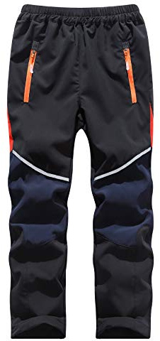 Echinodon Kinder Leichte Outdoorhose Sommer Hose Jungen Mädchen Schnelltrocknend Dünn Reflektoren Wanderhose Trekkinghose Schwarz XL