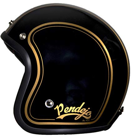 Jet Motorradhelm, Pendejo classic black von Iguana Custom Collection mit Halterungen für Bildschirme (XS)