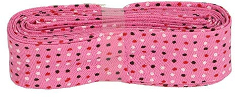Sandras-Bastelladen Schrägband/Einfassband Baumwolle mit Muster gefalzt 3m x 20mm 006- Gepunktet Beere