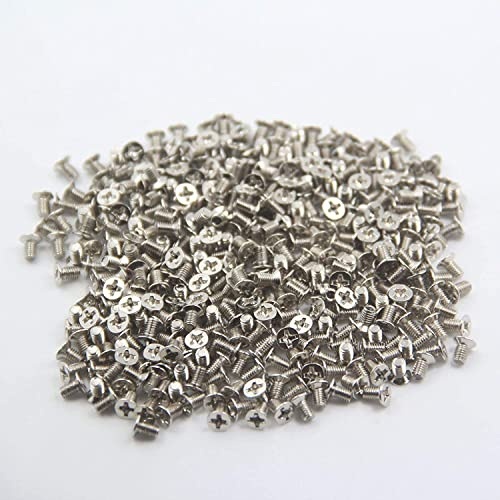 Bfenown 100-Pack M3x5mm Flat Head Phillips Screws for 2.5 SSD/HDD - Alloy Steel Nickel Plated Mounting Screws for PC Case, Laptop, Server Caddy & Gaming Consoles