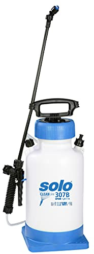 Solo 307 B 7 Liter Drucksprüher für alkalische Reinigungsmittel im pH Bereich 7-14 mit Standfuß, weiß blau