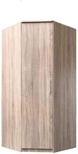 Fabryka Mebli Idźczak Kleiderschrank Ecke Omega 19, Schwebetüren, Sonoma Eiche, 96×210×64 cm, Kleiderstange Regalböden, Laminat 16 mm, ABS-Kante, modernes Design fürs Schlafzimmer - Imoebel24