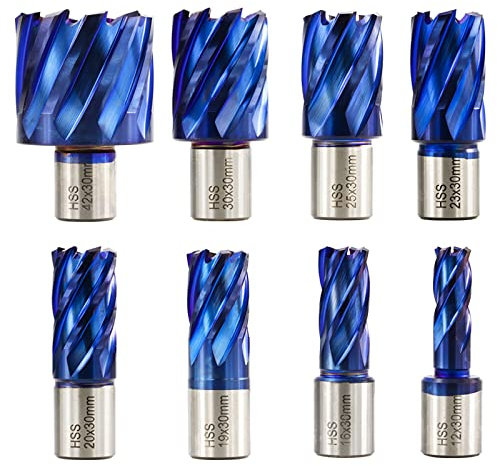 JAINGU 1pc Nano Blau Beschichtet 12/16/19/20/23/25/30/42mm Hohlbohrer Für Metall HSS Kernbohrer Schnitttiefe Lochschneider,37 x 55 mm