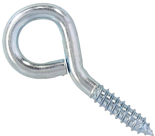 fiXte® Zinc Plated Screw in Eye Steel, 55 mm (2.1/8 inch) - Pack of 12