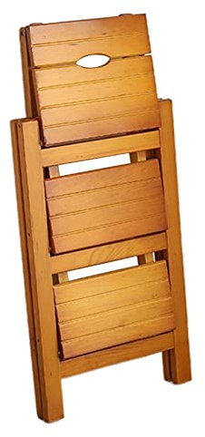 Wooden Folding Ladder Stool 3 Step Multi-Functional Climb Step Stool for Kitchen Office Library Small Foot Stools Plant Stand Portable Stepladder Stairs Chair