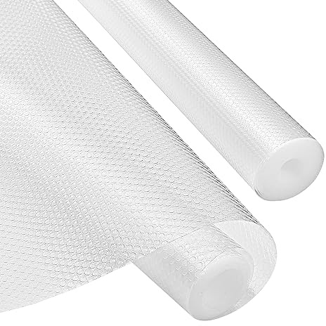 Bäcker & Lecker 2 STK. Schubladenmatte Antirutschmatte Küche Schubladen Matte Schubladenschoner Rutschmatte für Küchenladen Kühlschran Regale, Zuschneidbar, 30 x 300 cm, Transparent