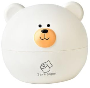 Cabilock Paper Holder Box Tissue Storage Box Easy Push-pull Mechanism for Office Home Restaurant Hotel Decorative Bear Design