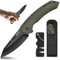 GREIFS® Klappmesser G1 (Zweihandmesser) Messer mit Tasche, Outdoor & Survival Taschenmesser, Überlebensmesser, Jagdmesser (G1+Messerschärfer, OliveBlack)